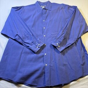 Cherokee Men's Long Sleeve Button Down Shirt Periwinkle Blue Cotton XXL